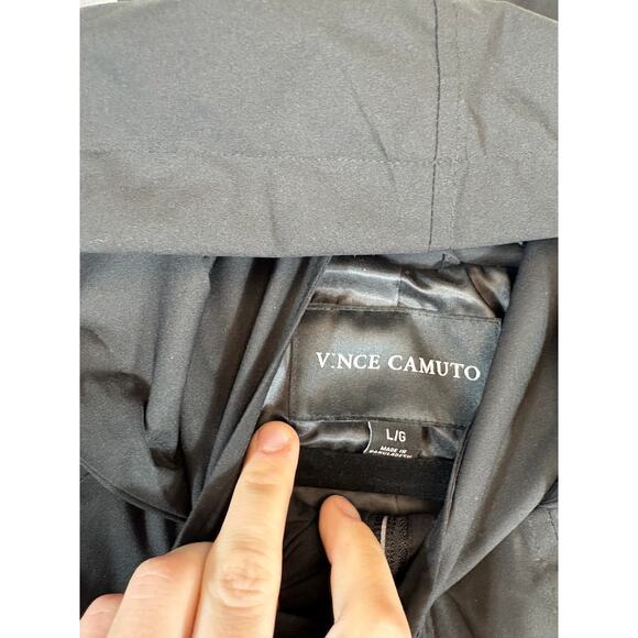 Vince Camuto Rain Jacket Mens Large Black Waterproof Full Zip Hoodie Outdoor - Picture 2 of 7